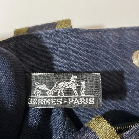 HERMES Fourre Tout MM Tote Bag Canvas Authentic Vintage. - Picture 11 of 12